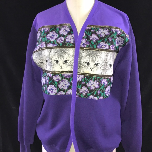 Jerzees Tops - EUC Vintage Women’s JERZEES Sz L Cat Sweatshirt